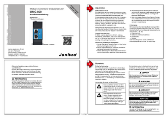 Janitza UMG800 Anleitung deutsch/englisch